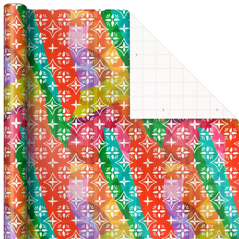 Hallmark Festive And Fun 3-Pack Multicolored Wrapping Paper, 120 Sq. Ft. - Image 4