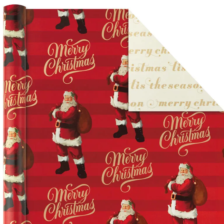 Hallmark Red And Gold 3-Pack Reversible Christmas Wrapping Paper, 120 Sq. Ft. - Image 4