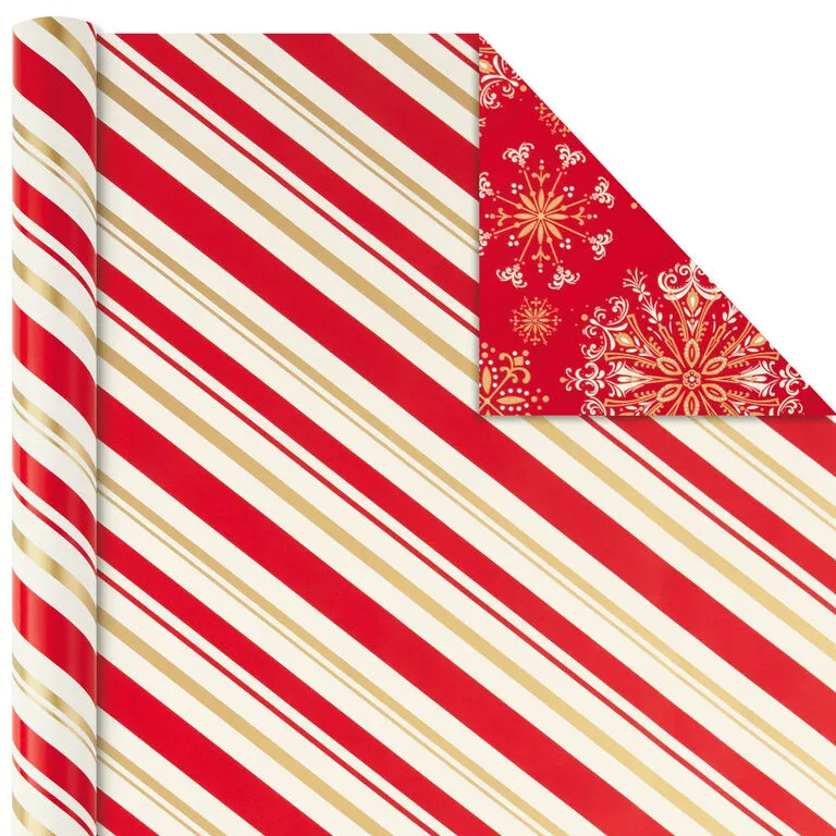 Hallmark Red And Gold 3-Pack Reversible Christmas Wrapping Paper, 120 Sq. Ft. - Image 5