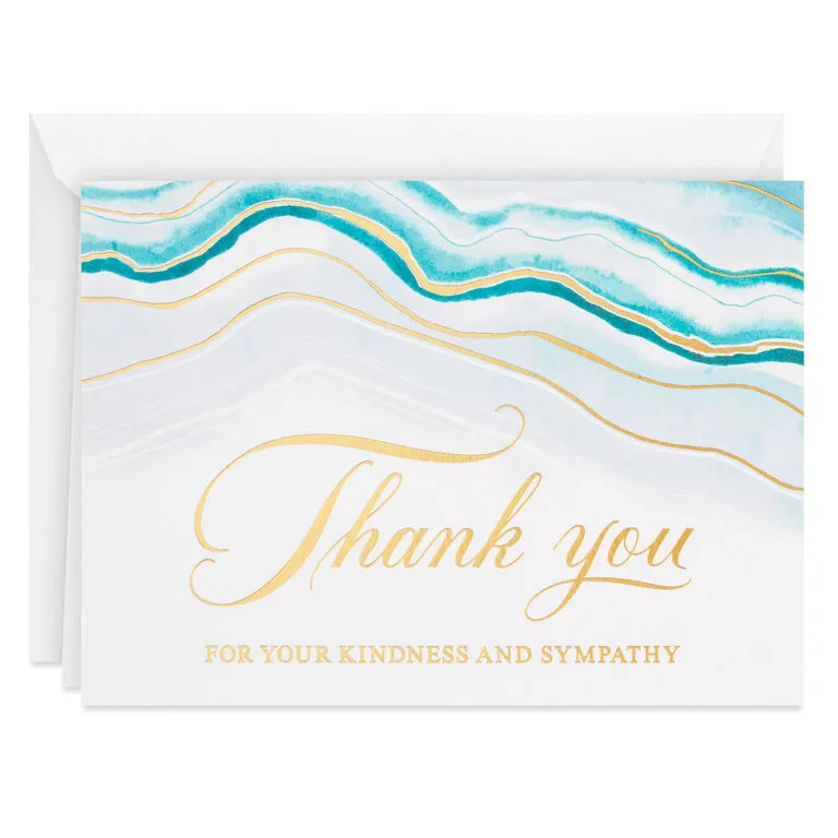 Hallmark Abstract Waves Boxed Blank Sympathy Thank-You Notes, Pack Of 20 - Image 2