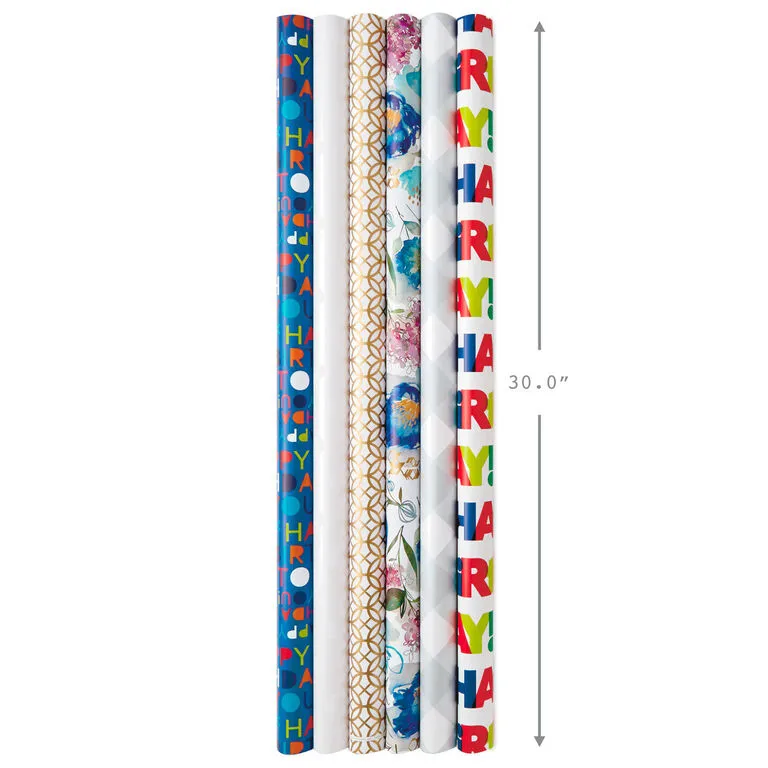Hallmark All Occasions Wrapping Paper Rolls, 6 Pack - Image 3