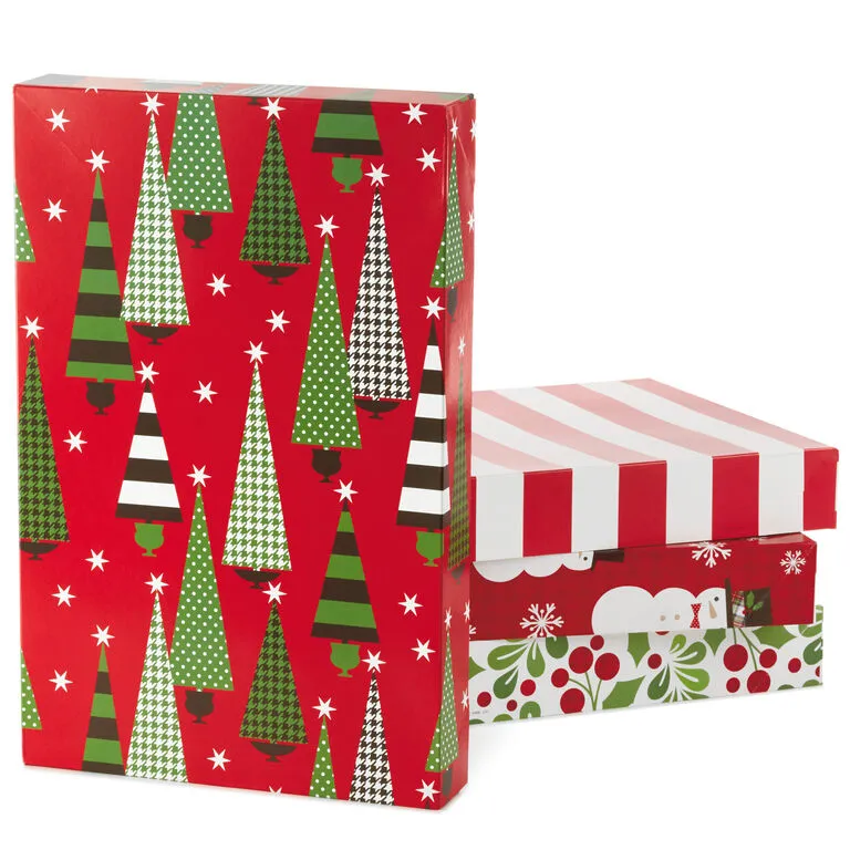 Hallmark Assorted 12-Pack Designed Christmas Shirt Boxes