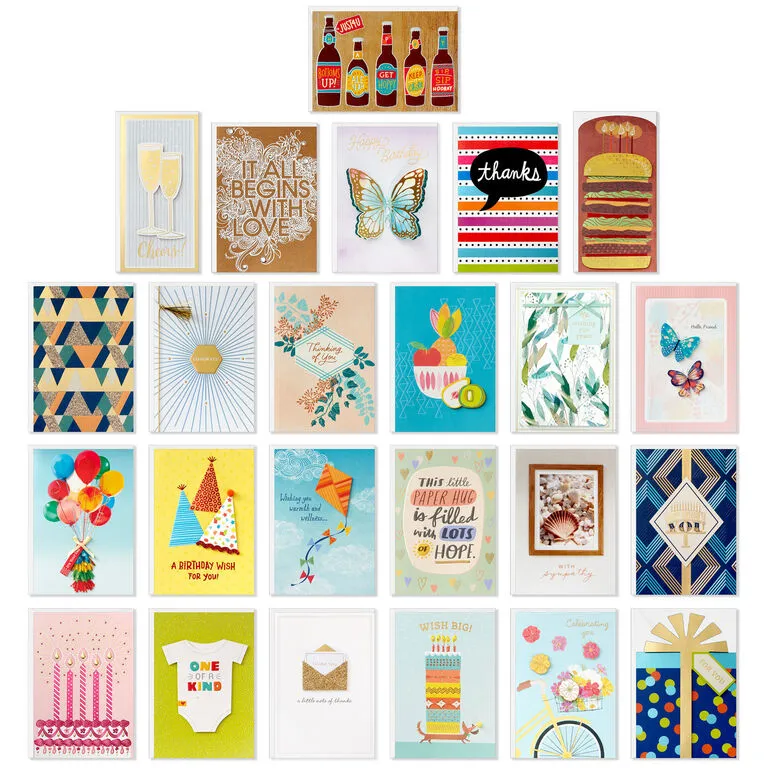 Hallmark Assorted All-Occasion Handmade Greeting Cards In Black Scattered Dot Organizer - Image 3