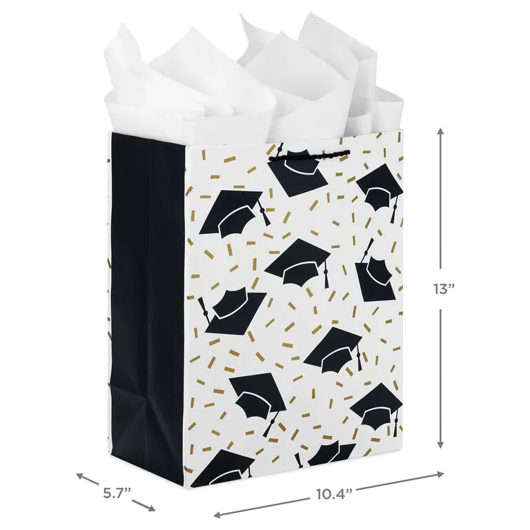Hallmark 13" Assorted Grad Designs 3-Pack Large Gift Bags With Tissue Paper - Image 3