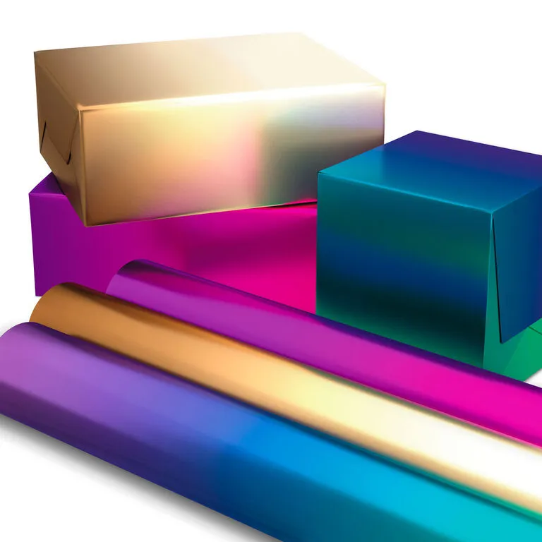 Hallmark Assorted Ombré Foil 3-Pack Wrapping Paper, 60 Sq. Ft Total - Image 2