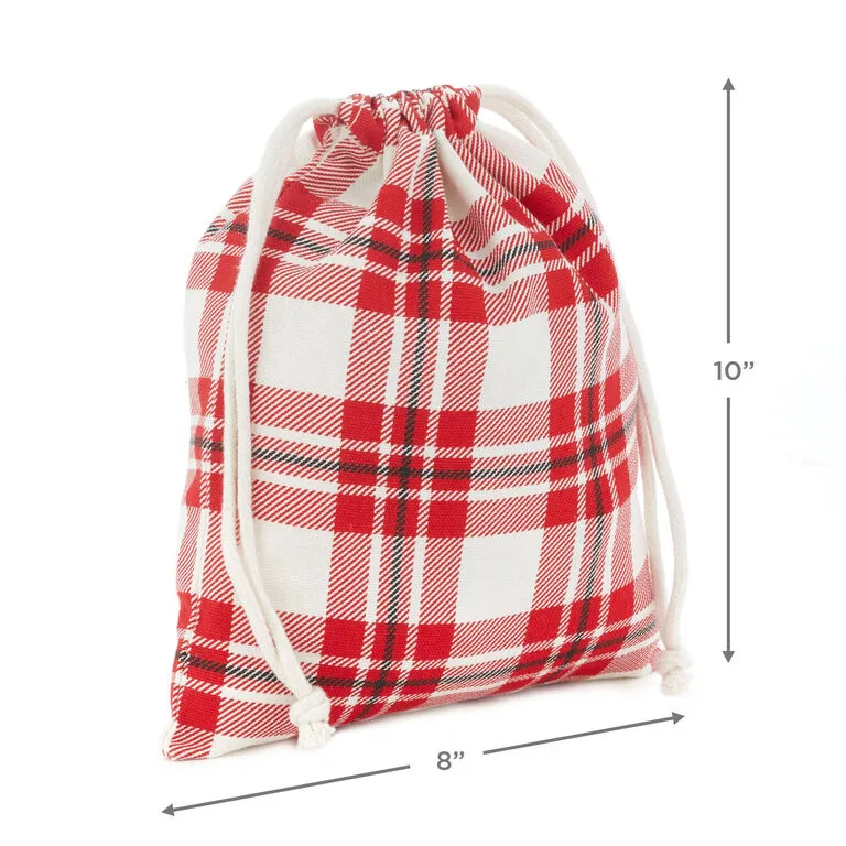Hallmark 10" Assorted Plaid 3-Pack Fabric Gift Bags - Image 2