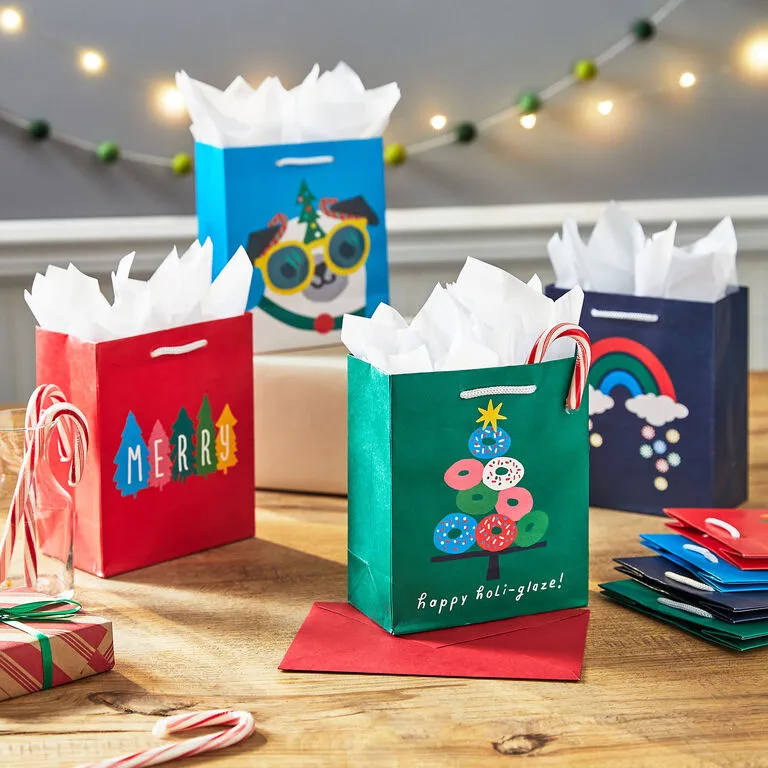 Hallmark 6.5" Sweet Surprises 8-Pack Small Christmas Gift Bags Assortment - Image 2