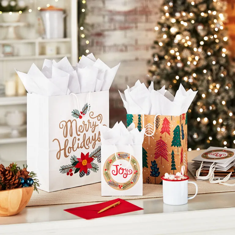 Hallmark Assorted Holiday Merry 8-Pack Small, Medium And Large Christmas Gift Bags - Image 2