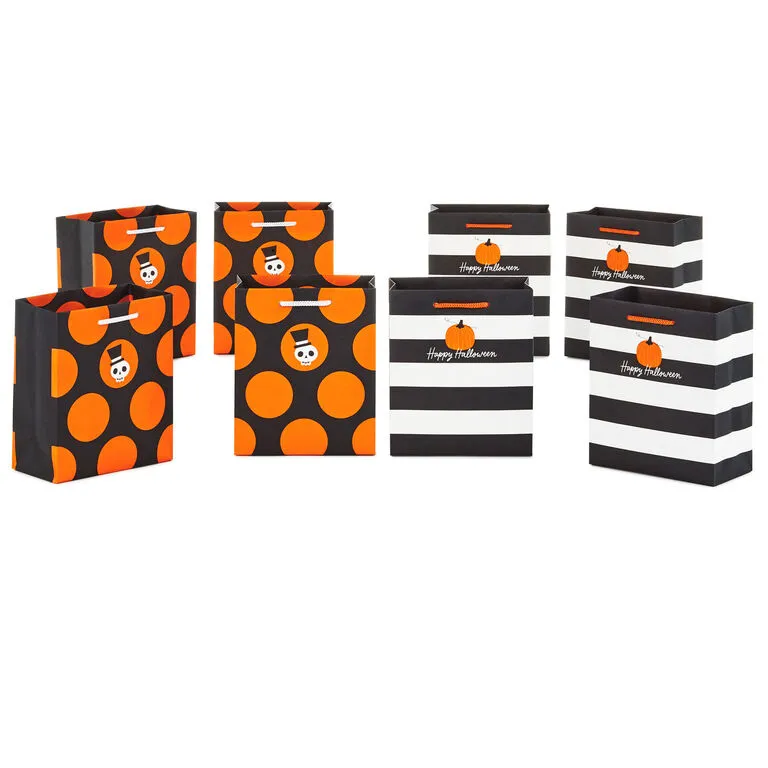 Hallmark 6.5" Assorted 8-Pack Stylish Halloween Small Gift Bags