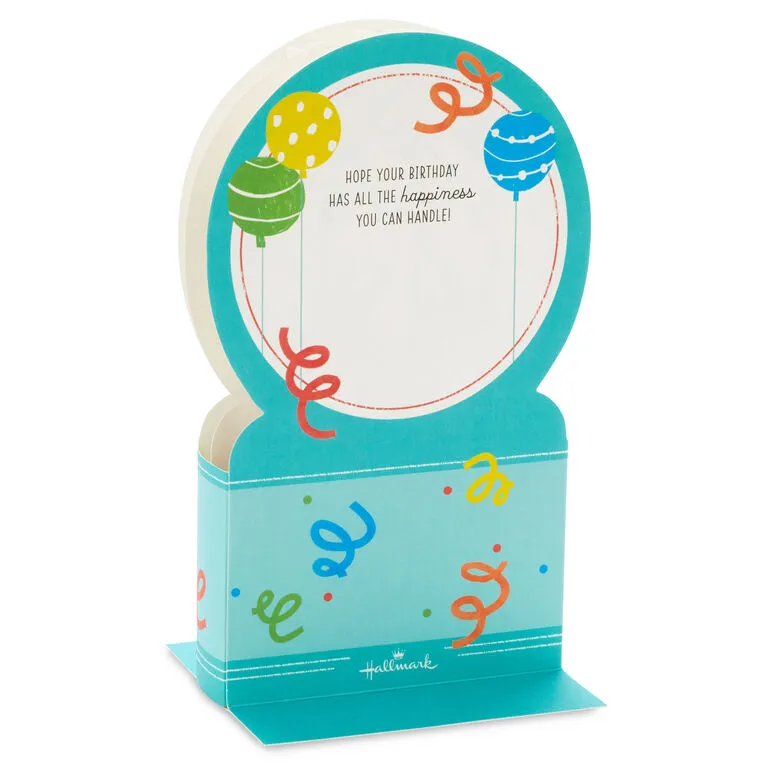 Hallmark All The Happiness Snow Globe Musical 3D Birthday Card With Motion - Image 2