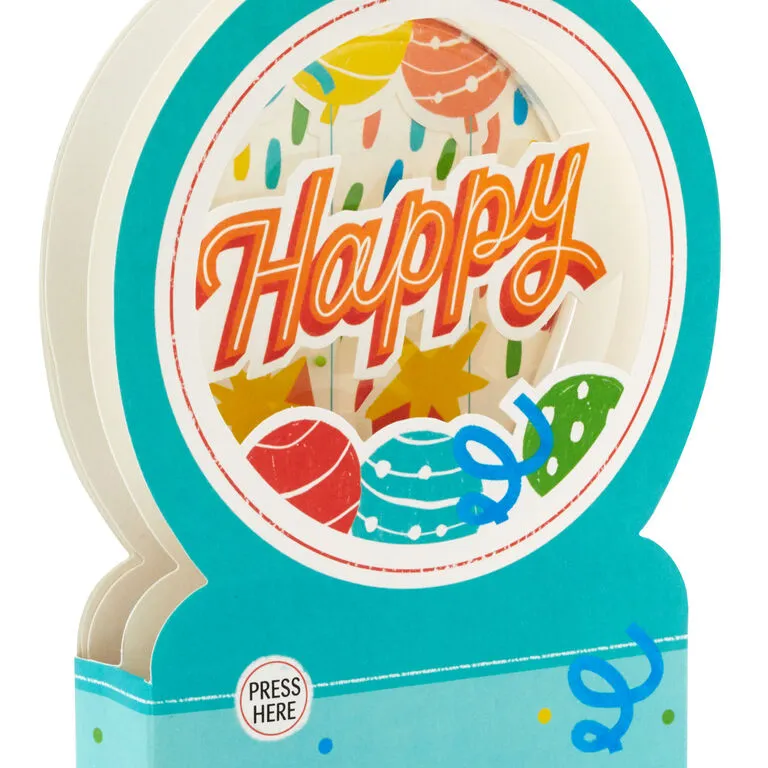 Hallmark All The Happiness Snow Globe Musical 3D Birthday Card With Motion - Image 4