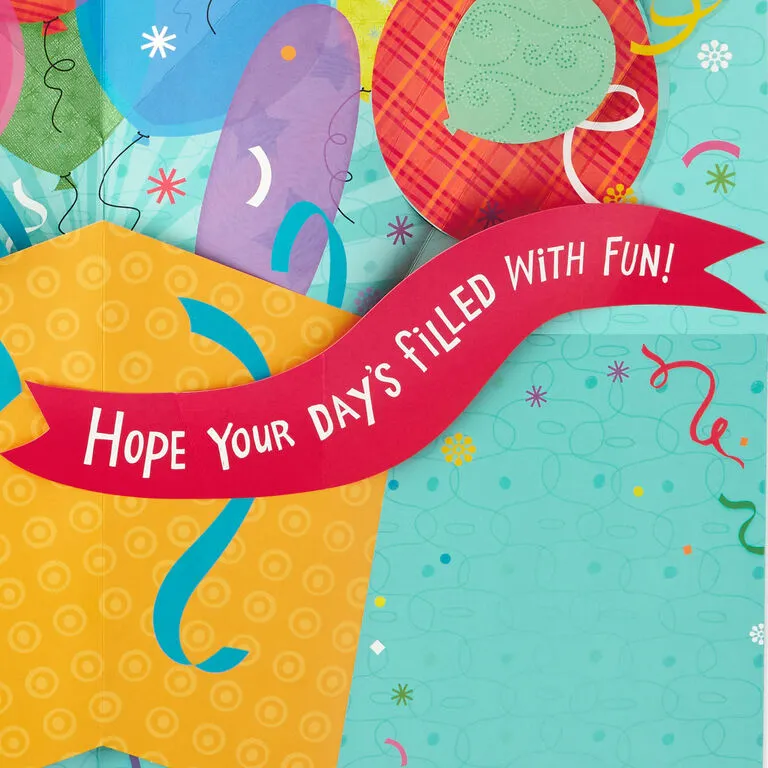 Hallmark 16" Fun Balloons Pop-Up Jumbo Birthday Card - Image 3