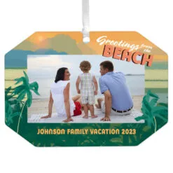 Hallmark Beach Vacation Personalized Text And Photo Metal Ornament