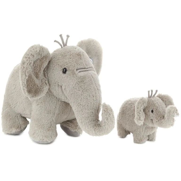Hallmark Big And Little Elephant Singing Stuffed Animals With Motion, 8" - Image 3