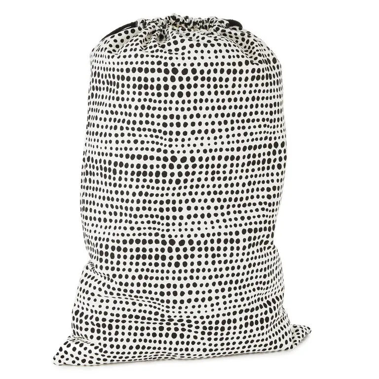 Hallmark 28" Black Dots With Heart Fabric Gift Bag With Tag - Image 2