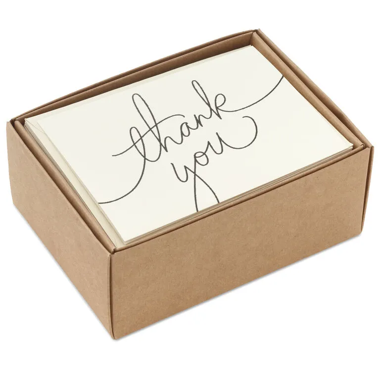 Hallmark Black Script Bulk Boxed Blank Thank-You Notes, Pack Of 40 - Image 4