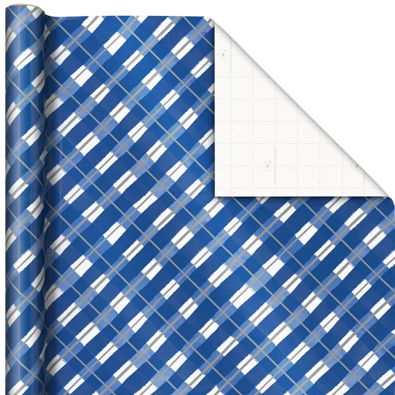 Hallmark Blue And White 3-Pack Holiday Wrapping Paper Assortment, 120 Sq. Ft. - Image 4