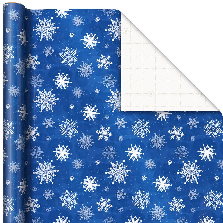 Hallmark Blue And White 3-Pack Holiday Wrapping Paper Assortment, 120 Sq. Ft. - Image 5