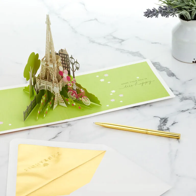 Hallmark Bonjour Eiffel Tower 3D Pop-Up Hello Card - Image 8