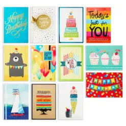 Hallmark Bright And Happy Assorted Birthday Cards, Box Of 12