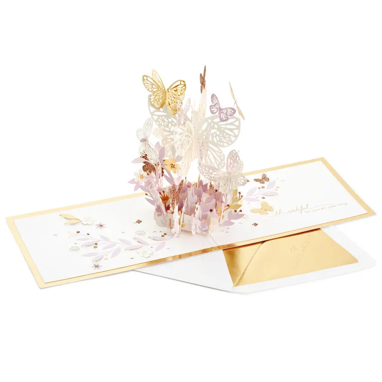 Hallmark Butterfly Bouquet Thankful For You 3D Pop-Up Thinking Of You Card - Image 2