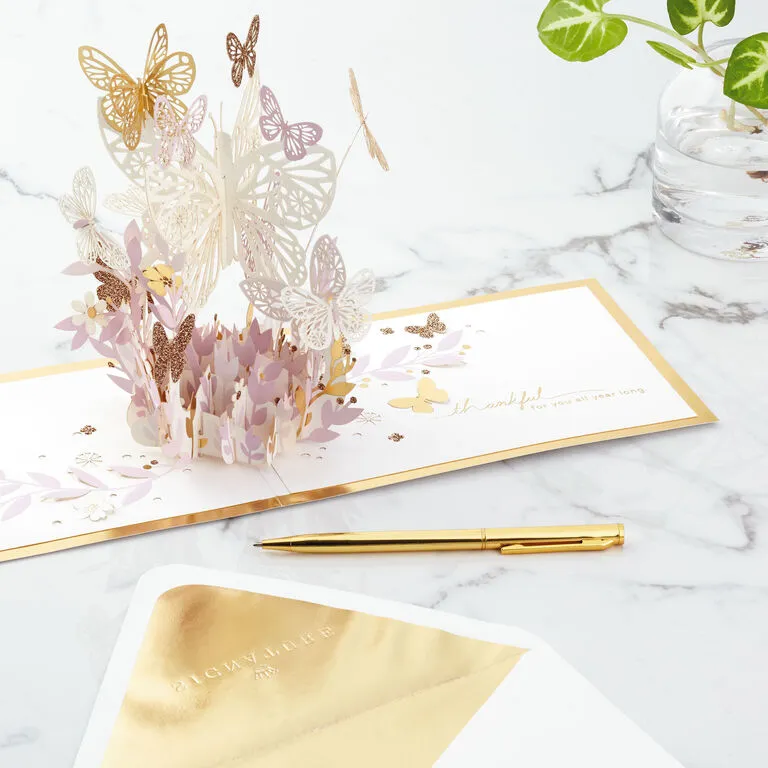 Hallmark Butterfly Bouquet Thankful For You 3D Pop-Up Thinking Of You Card - Image 6