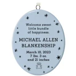 Hallmark Ceramic Personalized Ornament—Vertical Oval