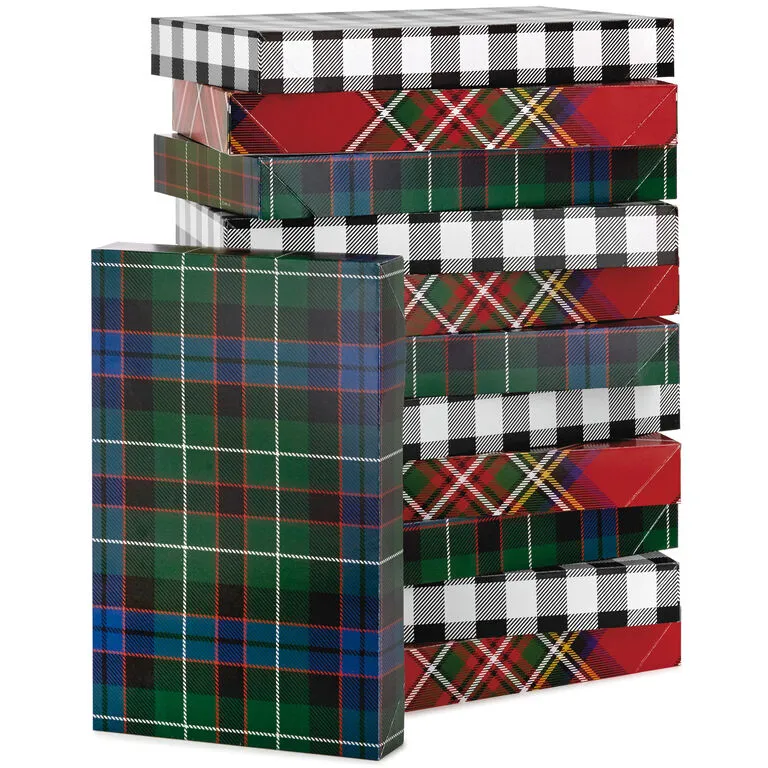 Hallmark Checks And Plaids 12-Pack Designed Shirt Boxes