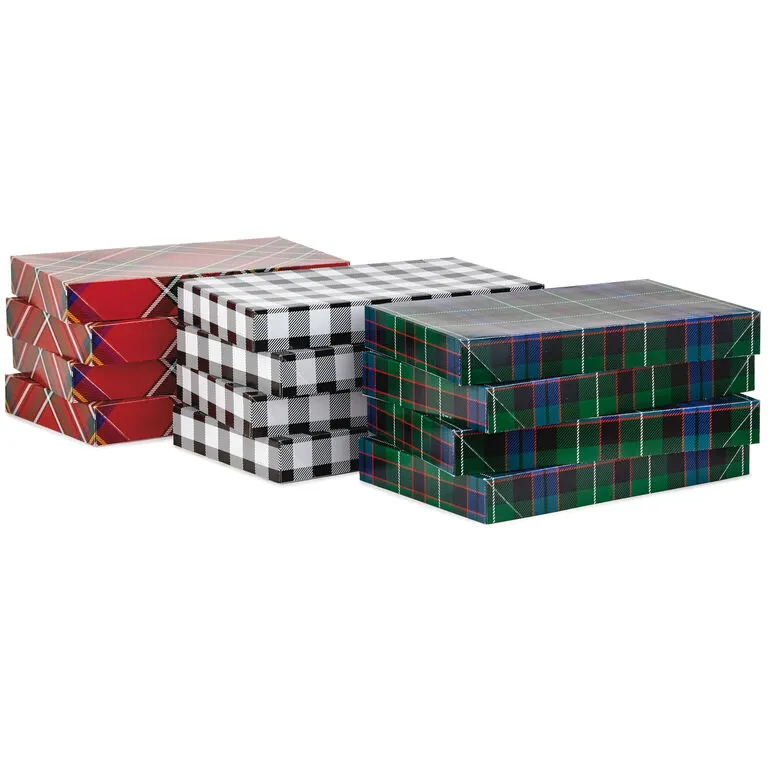 Hallmark Checks And Plaids 12-Pack Designed Shirt Boxes - Image 2