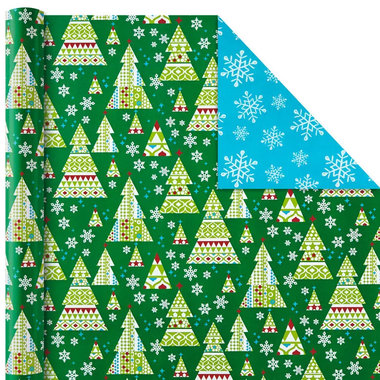 Hallmark Christmas Cheer 4-Pack Reversible Wrapping Paper Assortment, 150 Sq. Ft. - Image 5