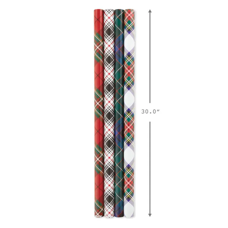 Hallmark Classic Plaids 4-Pack Wrapping Paper Assortment, 120 Sq. Ft. - Image 8