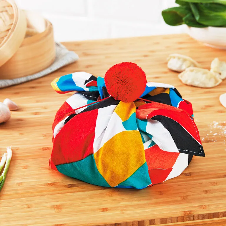 Hallmark 26" Colorful Abstract Fabric Gift Wrap With Elastic Band - Image 2