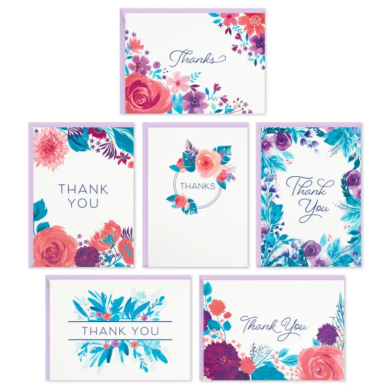 Hallmark Colorful Floral Assorted Blank Thank-You Notes, Box Of 48 - Image 2