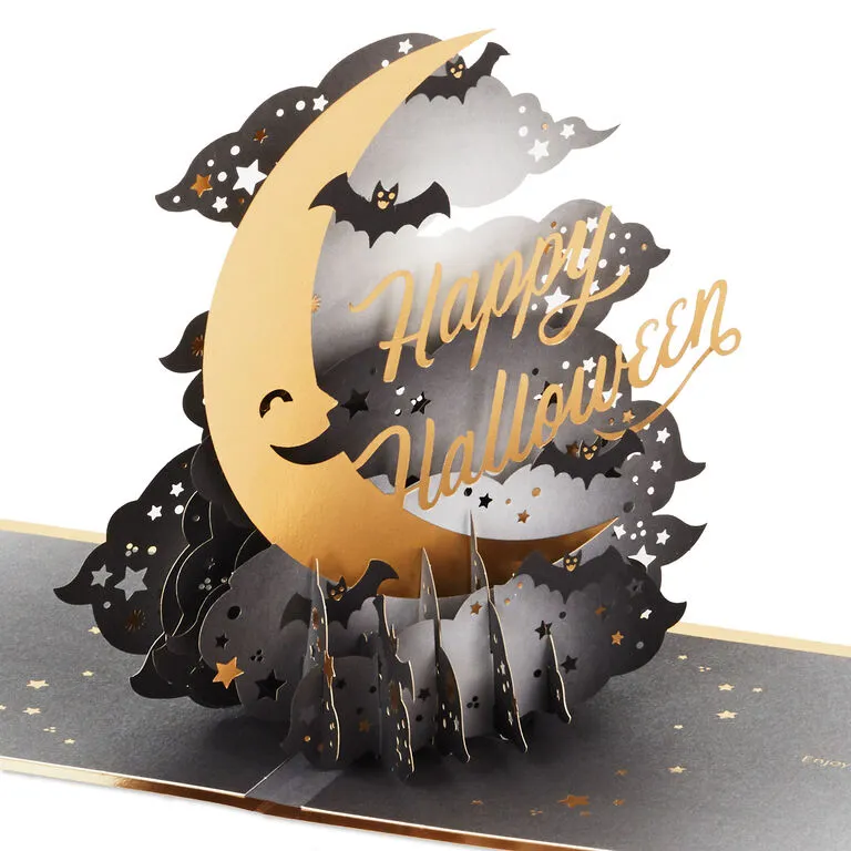 Hallmark Crescent Moon 3-D Pop-Up Halloween Card