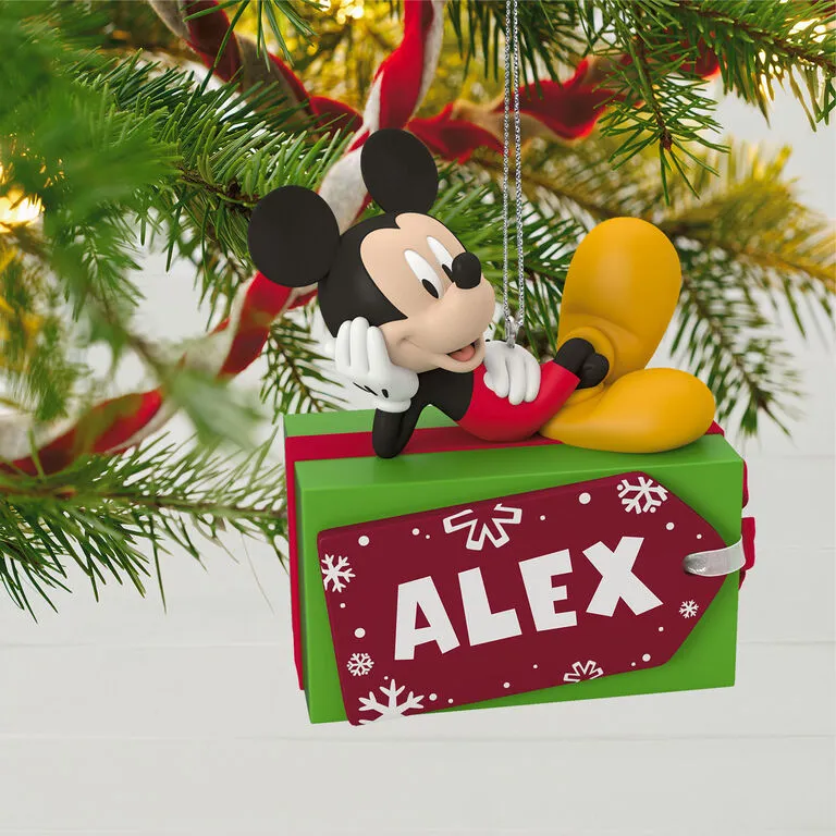Hallmark Disney Mickey Mouse Christmas Present Personalized Ornament - Image 2