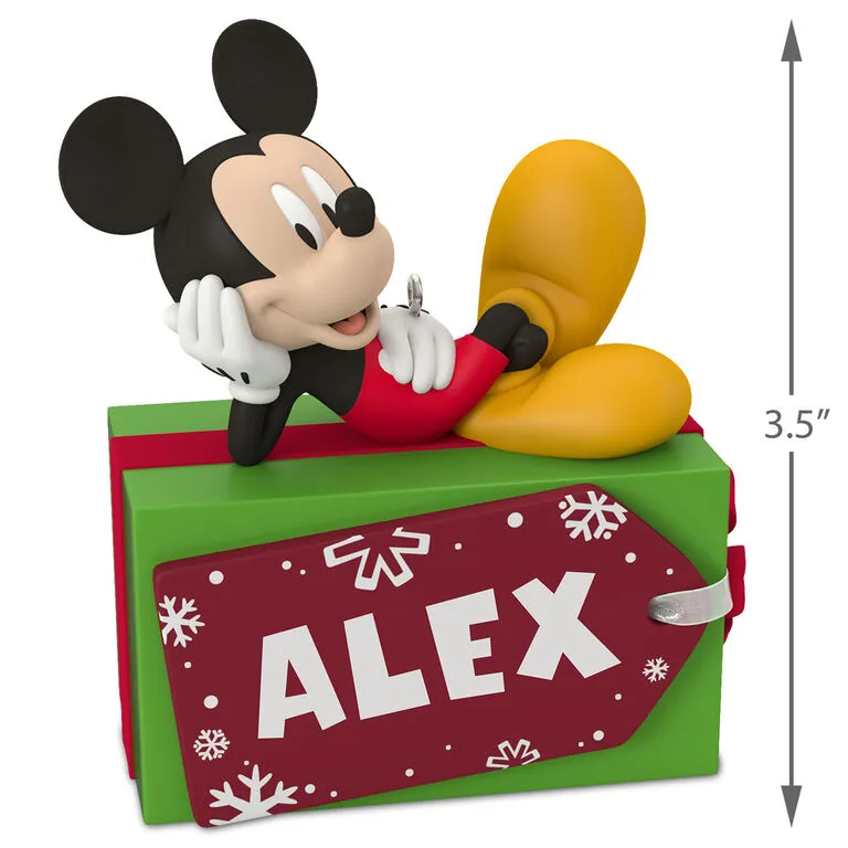 Hallmark Disney Mickey Mouse Christmas Present Personalized Ornament - Image 3