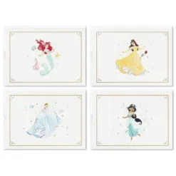 Hallmark Disney Princess Assorted Boxed Blank Note Cards Multipack, Pack Of 24