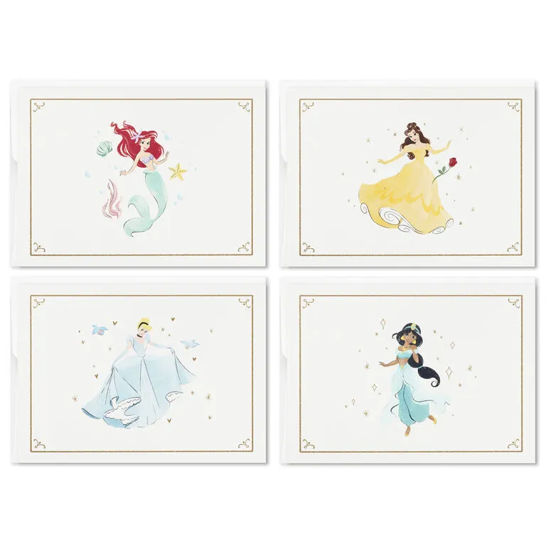 Hallmark Disney Princess Assorted Boxed Blank Note Cards Multipack, Pack Of 24