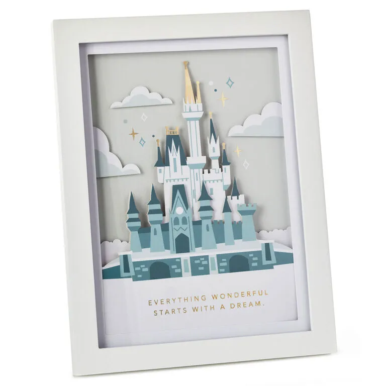 Hallmark Walt Disney World 50th Anniversary Castle Papercraft Framed Art, 8.88x10.5