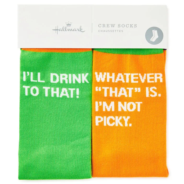 Hallmark I'll Drink To That Funny Crew Socks - Image 2