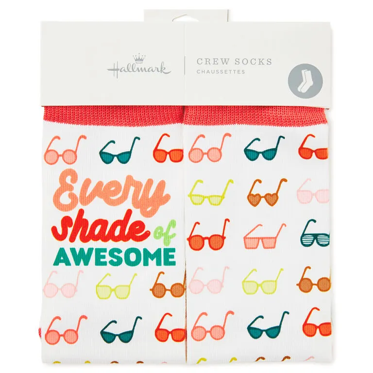 Hallmark Shades Of Awesome Sunglasses Fun Crew Socks - Image 2