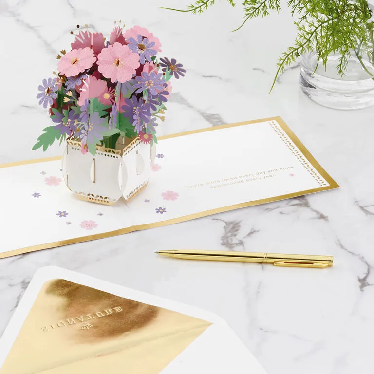 Hallmark Love And Appreciation Flower Bouquet 3D Pop-Up Love Card - Image 6