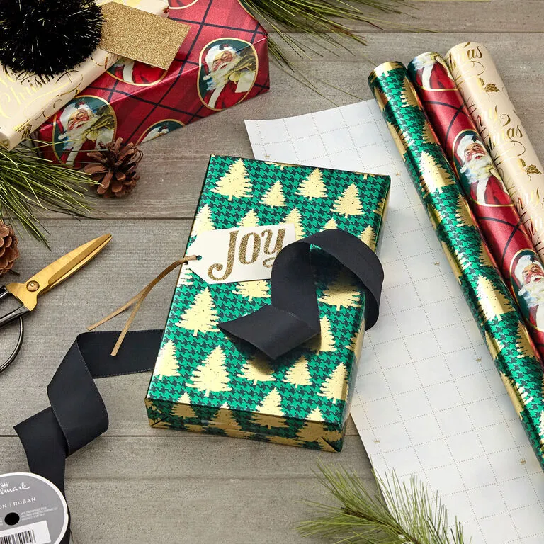 Hallmark Traditional 3-Pack Foil Christmas Wrapping Paper Assortment, 60 Sq. Ft. - Image 3