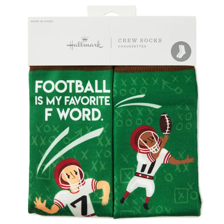 Hallmark Football Is My Favorite F Word Funny Crew Socks - Image 2