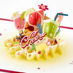 Hallmark Here's To You Cocktail Toast 3D Pop-Up Card