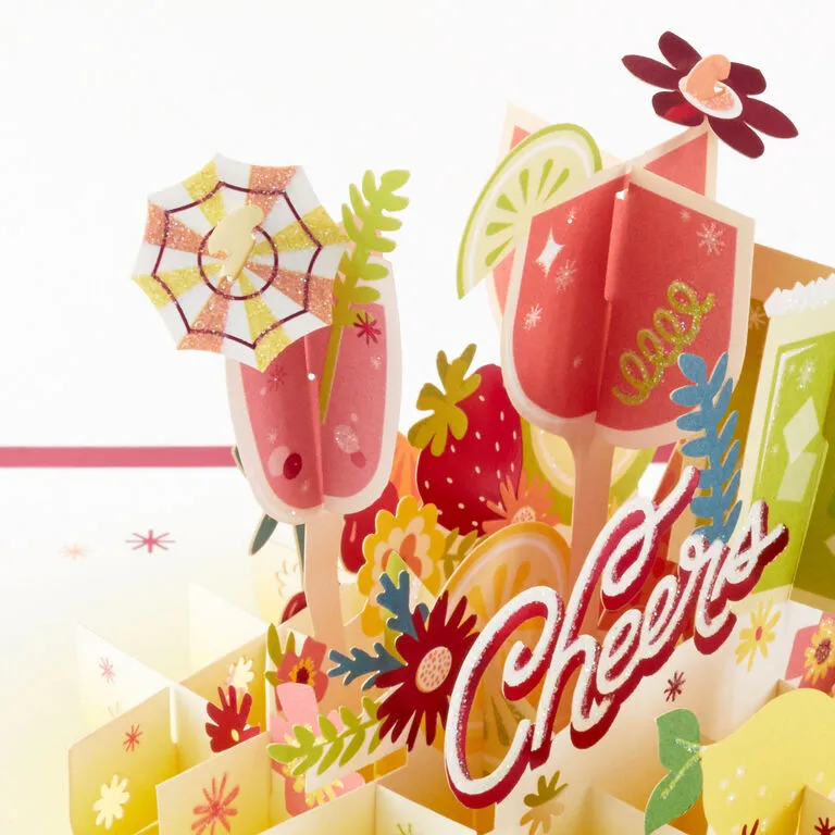 Hallmark Here's To You Cocktail Toast 3D Pop-Up Card - Image 5