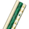 Hallmark Gold And Green 3-Pack Christmas Wrapping Paper Assortment, 120 Sq. Ft.