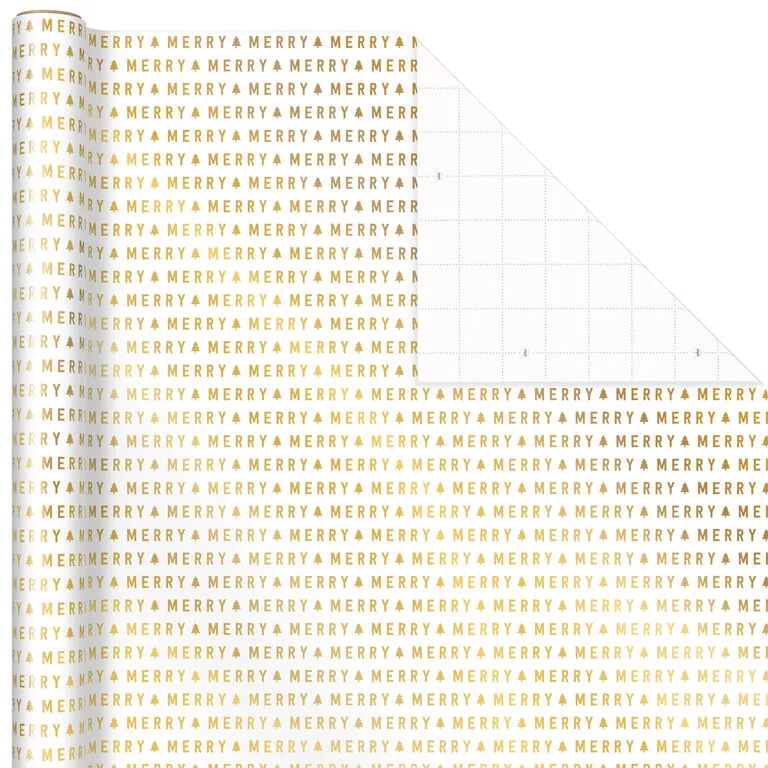 Hallmark Gold And White 6-Pack Holiday Wrapping Paper Assortment, 180 Sq. Ft. - Image 4