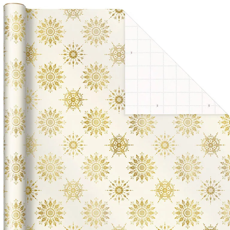 Hallmark Gold And White 6-Pack Holiday Wrapping Paper Assortment, 180 Sq. Ft. - Image 5