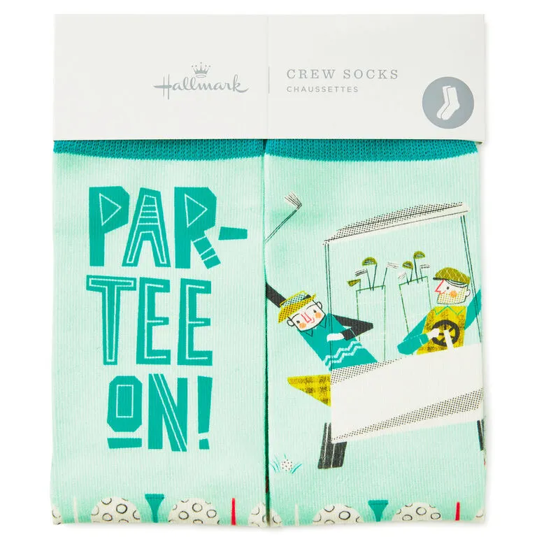Hallmark Par-tee On Golf Funny Crew Socks - Image 2